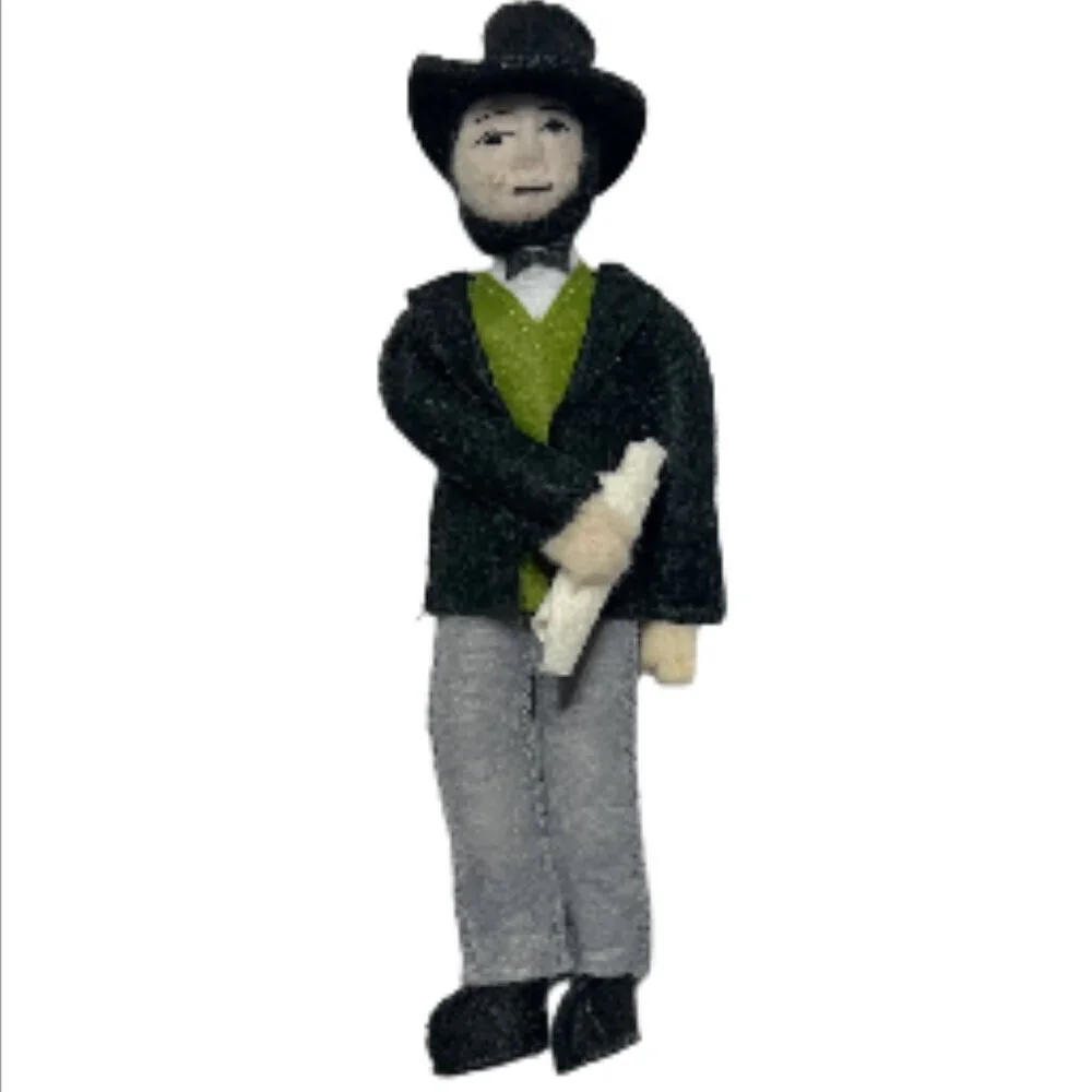 Abraham Lincoln Handcrafted Doll Ornament